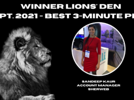 The Winner of September 2021 Lions Den is…..